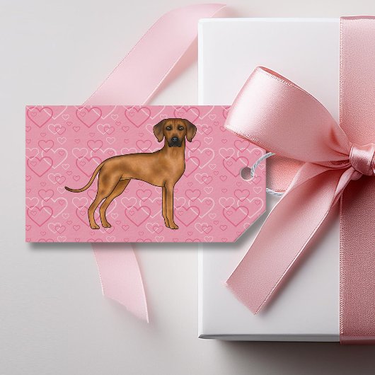 Rhodesian Ridgeback Hund Liebe Herzmuster Rosa Geschenkanhänger