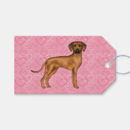 Rhodesian Ridgeback Hund Liebe Herzmuster Rosa Geschenkanhänger