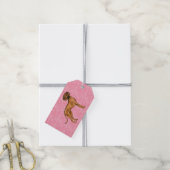 Rhodesian Ridgeback Hund Liebe Herzmuster Rosa Geschenkanhänger (Mit Garn)