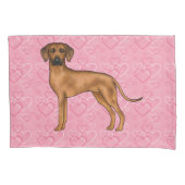 Rhodesian Ridgeback Hund Liebe Herzmuster Rosa Kissenbezug (Vorderseite-Links)