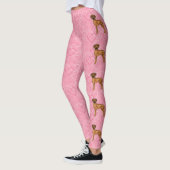 Rhodesian Ridgeback Hund Liebe Herzmuster Rosa Leggings (Links)