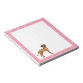 Rhodesian Ridgeback Hund Liebe Herzmuster Rosa Notizblock (angewinkelt)