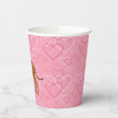 Rhodesian Ridgeback Hund Liebe Herzmuster Rosa Pappbecher (Links)