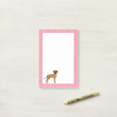 Rhodesian Ridgeback Hund Liebe Herzmuster Rosa Post-it Klebezettel (Auf Schreibtisch)