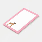 Rhodesian Ridgeback Hund Liebe Herzmuster Rosa Post-it Klebezettel (angewinkelt)