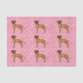 Rhodesian Ridgeback Hund Liebe Herzmuster Rosa Seidenpapier (Vorderseite)
