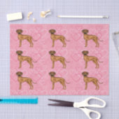 Rhodesian Ridgeback Hund Liebe Herzmuster Rosa Seidenpapier (Handwerk)