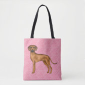 Rhodesian Ridgeback Hund Liebe Herzmuster Rosa Tasche (Vorderseite)