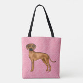 Rhodesian Ridgeback Hund Liebe Herzmuster Rosa Tasche (Rückseite)