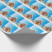 Rhodesian Ridgeback Hund mit Weihnachtsgeschenken Geschenkpapier (Ecke)