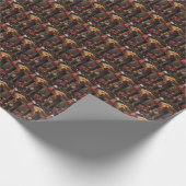 Rhodesian Ridgeback Hund mit Weihnachtsgeschenken Geschenkpapier (Ecke)