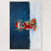 Rhodesian Ridgeback Hund mit Weihnachtsgeschenken Puzzle (Vertikal)