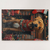 Rhodesian Ridgeback Hund mit Weihnachtsgeschenken Puzzle (Horizontal)