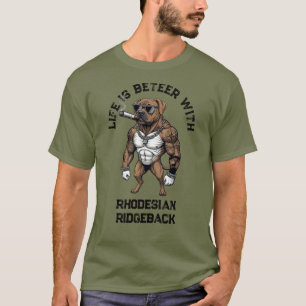 Rhodesian Ridgeback Hund, muskulös, tätowiert, Bod T-Shirt