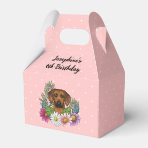 Rhodesian Ridgeback Hund und Blume Geburtstagspart Geschenkschachtel
