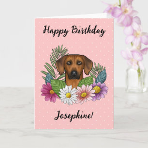 Rhodesian Ridgeback Hund und Blumen Alles Gute zum Karte