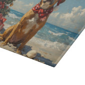 Rhodesian Ridgeback Hund Weihnachten Vintage Stran Schneidebrett (Ecke)
