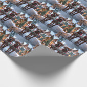 Rhodesian Ridgeback Hunde Weihnachten Schnee Urlau Geschenkpapier (Ecke)