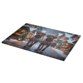 Rhodesian Ridgeback Hunde Weihnachten Schnee Urlau Schneidebrett (Ecke)