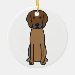 Rhodesian Ridgeback HundeCartoon Keramikornament