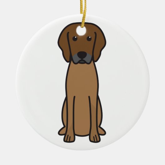 Rhodesian Ridgeback HundeCartoon Keramikornament (Vorne)