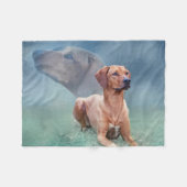 Rhodesian Ridgeback Hundecollage Fleecedecke (Vorderseite (Horizontal))