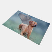 Rhodesian Ridgeback Hundecollage Fußmatte (Schrägansicht)
