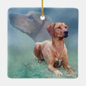 Rhodesian Ridgeback Hundecollage Keramikornament (Rückseite)