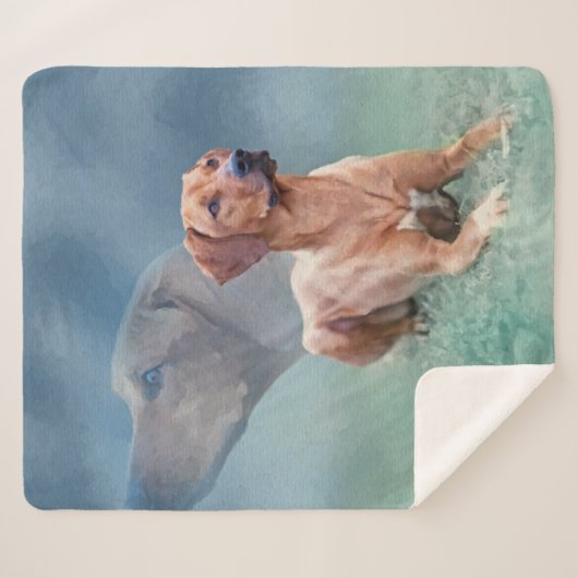 Rhodesian Ridgeback Hundecollage Sherpadecke (Vorderseite (Horizontal))