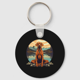 Rhodesian Ridgeback-Hundemeditation Yoga Schlüsselanhänger