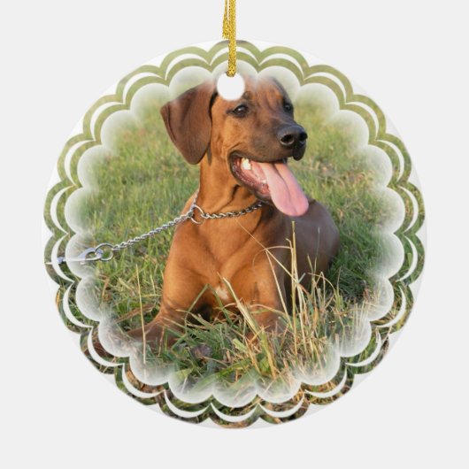 Rhodesian Ridgeback Hundeverzierung Keramikornament (Hinten)