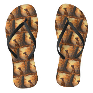 Rhodesian Ridgeback im Herbstfall Inspiriert Badesandalen