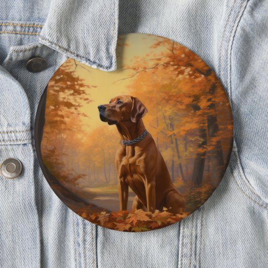 Rhodesian Ridgeback im Herbstfall Inspiriert Button (Beispiel)