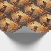 Rhodesian Ridgeback im Herbstfall Inspiriert Geschenkpapier (Ecke)