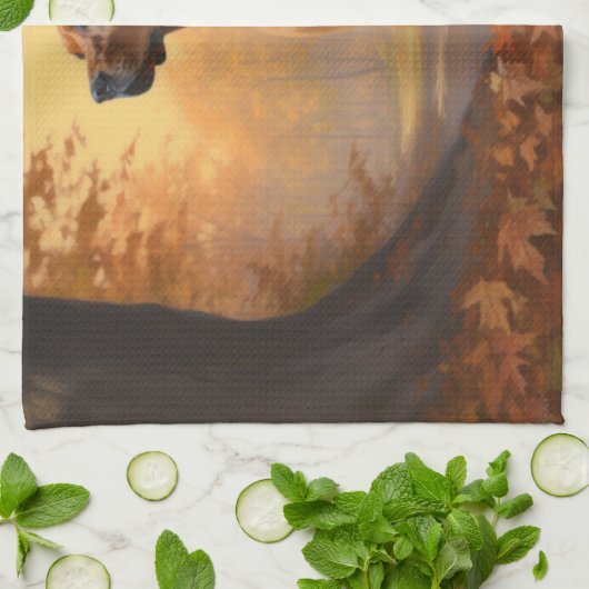 Rhodesian Ridgeback im Herbstfall Inspiriert Geschirrtuch (Gefaltet)