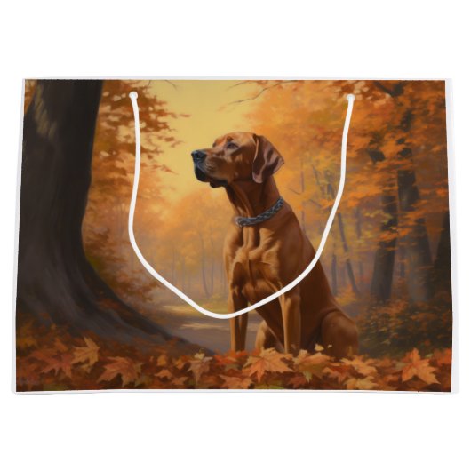 Rhodesian Ridgeback im Herbstfall Inspiriert Große Geschenktüte (Vorderseite)