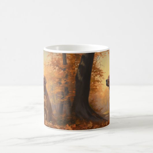 Rhodesian Ridgeback im Herbstfall Inspiriert Kaffeetasse (Mittel)