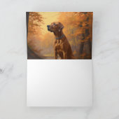 Rhodesian Ridgeback im Herbstfall Inspiriert Karte (Innenseite)