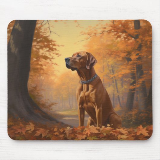 Rhodesian Ridgeback im Herbstfall Inspiriert Mousepad (Vorne)