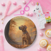Rhodesian Ridgeback im Herbstfall Inspiriert Pappteller (Party)