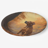 Rhodesian Ridgeback im Herbstfall Inspiriert Pappteller (Schrägansicht)