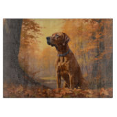 Rhodesian Ridgeback im Herbstfall Inspiriert Schneidebrett (Vorderseite)