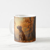 Rhodesian Ridgeback im Herbstlaubfall inspiriert Kaffeetasse (Vorderseite Links)