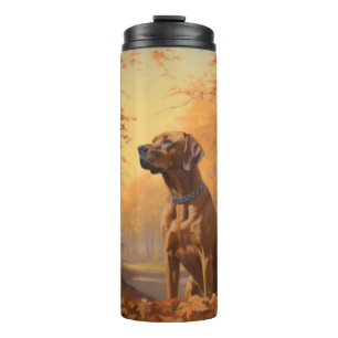 Rhodesian Ridgeback im Herbstlaubfall inspiriert Thermosbecher