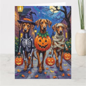 Rhodesian Ridgeback in Halloween Costumes Karte (Vorderseite)