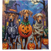 Rhodesian Ridgeback in Halloween-Kostümen Duschvorhang (Vorderseite)