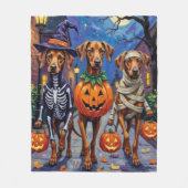 Rhodesian Ridgeback in Halloween-Kostümen Fleecedecke (Vorderseite)