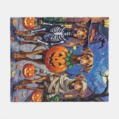 Rhodesian Ridgeback in Halloween-Kostümen Fleecedecke (Vorderseite (Horizontal))
