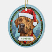 Rhodesian Ridgeback Keramik Circle Ornament (Links)