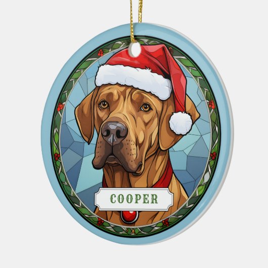 Rhodesian Ridgeback Keramik Circle Ornament (Links)
